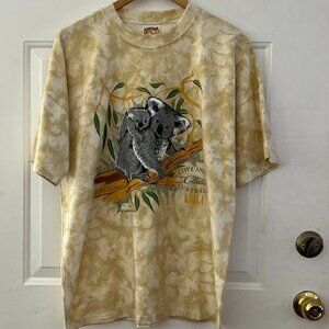 Australian Grown Unisex Yellow Koala Collection Tee Shirt Sz med